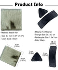Natural Fur Hair Arrow Rest Set For Longbow And Recurve Bow with beaver hair and fur material, various sizes shown.