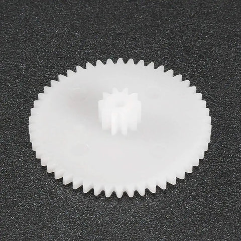 Pro Grade Plastic Reduction Gear Set With 50-Tooth Worm Gears Model 50102A for RC Cars and Robots, single plastic gear on black background