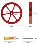 Red aluminum hand twist nut and spring for Ender 3 Leveling Upgrade Kit with aluminum hand twist nuts silicone leveling columns and 20mm springs
