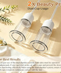 Electric Facial Cupping Set With Four Adjustable Modes And Twelve Speed Levels For Expert Lymphatic Drainage And Firm Skin Repair dual-cup design with glass cups for skincare.