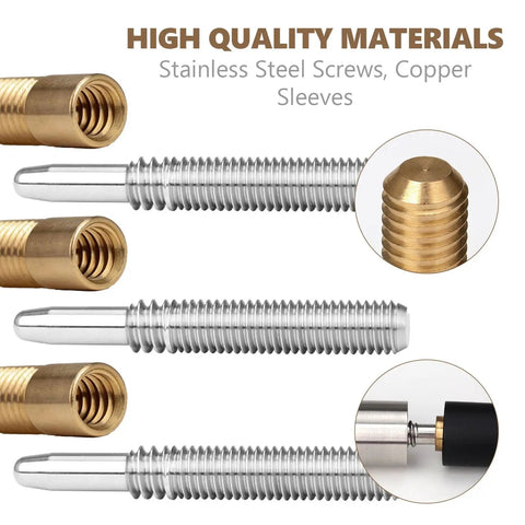 Quick Release Pool Cue Joint With Quick Lock For Billiard Cues Three Eighths By Ten Joint Includes Three Stainless Steel Inserts