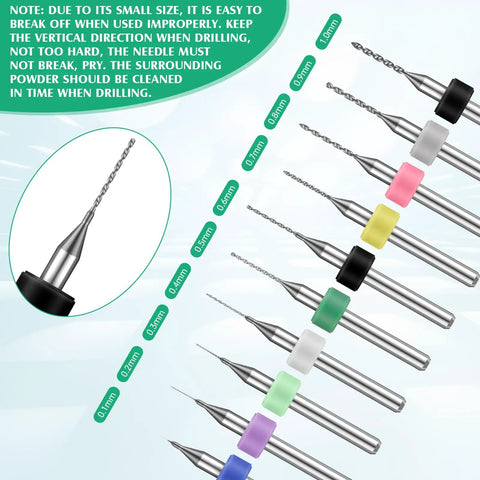 57 Piece Micro Drill Bits And Pin Vise Set detailed view showing different bit sizes for precision crafting