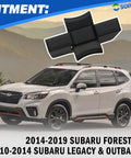 Subaru Center Console Cup Holder Insert Replacement For Forester 2014 2015 2016 2017 2018 2019, Legacy 2010 2011 2012 2013 2014, Outback 2010 2011 2012 2013 2014, Premium Direct Fit Interior Organizer, Keeps Drinks Stable - Image shows compatibility with Subaru Forester and other models; includes a visual of the cup holder insert above a Subaru vehicle in a scenic background.
