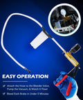 All-In-One Brake Bleeder Kit With Hand Vacuum Pump And Adapters Pressure Gauge For Bleeding Brakes And Power Steering Fluid