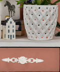 Vintage European Zinc Alloy Cabinet Handle With Floral Decorative Door Pulls For Dresser And Drawer, Chrome Ivory Finish