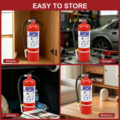 Two Pack 5lb Abc Dry Chemical Fire Extinguishers With Wall Mount, Easy Reach Pull Pin Design, No Sweat Operation For Home Workshop Or Pickup, Solid Backup Security When Heat Turns Up