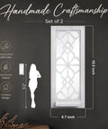 Solid Wood Farmhouse Candle Sconces Set Of Two Wall Mount Holders With Mirrored Backdrop, 16.5x6.7 inches, white design.