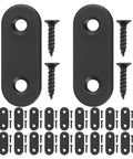 30 Pack Black Stainless Steel Flat Brackets With Screws For Bed Frames Furniture And Shelves Ready For Diy Repairs
