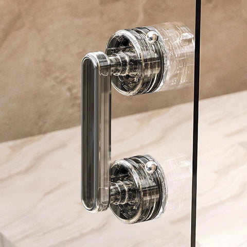 Powerful Large Suction Cup Handle for glass doors, semi-transparent diamond style, detachable, no drilling installation, 60mm PET+ABS build.