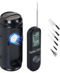 Three In One Cordless Electric Knife Sharpener With Digital Meat Thermometer And Timer, Pro Grade 2-Stage Sharpener, USB Rechargeable