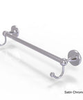Shadwell Collection 30 Inch Towel Bar With Integrated Hooks In Satin Chrome, Solid Brass Build, Space-Saving Design