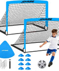 Backyard Pop Up Soccer Goals Set For Kids And Toddlers, Portable 4x3 Feet, Dual Goals With Carry Bag, Includes Size 4 Soccer Ball