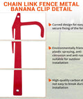 Chain Link Fence Banana Clip Set For Tensioning And Stretching, Pro Grade Heavy Duty Metal Clips with anti-corrosion coating, detail view