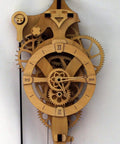 Mechanical Clock Kit For Walls 3D Wood Puzzle DIY With Pendulum And Wooden Gears No Batteries Needed Runs 36 Hours On One Wind