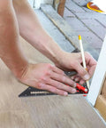 Pro Grade Adjustable Aluminum Triangle Ruler With Imperial Scale 7-Inch Woodworking And Carpentry Square for marking angles on wood.