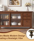 12 Piece Small Drawer Knobs Set Mini Round Cabinet Pulls on vintage-style wooden sideboard with antique decor.