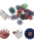 Kick Up Your Surface Game With This 1 Inch Radial Bristle Disc Buffing Wheel Kit That Sports A Snug 3Mm Shank And Delivers Rapid Smoothness For Jewelry Restoration Wood Carving And All Your Serious Detail Sanding Jobs. Image of assorted radial bristle discs and 3mm shank rods.
