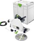 Badass Zero Fuss Plunge Saw With Aluminum Track Guide For Dial In Accuracy And Smooth Laminate Cuts 1600 Watt Motor Quick Release Blade Swap Heavy Duty Workshop Essential with accessories and case
