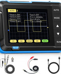 Handheld Oscilloscope With 2.8 Inch TFT Display, 200 KHz Bandwidth, 2.5 MSPS Sampling, Portable Pocket Scope, shown with accessories