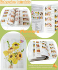 Extensive Pipe Cleaner Flower Kit With Video Tutorial 500 Pcs Craft Set instructions and floral designs on open pages.