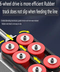 Electric Wire Puller With 150kg Max Pulling Force And Automatic Cord Stringing showing 6-wheel drive rubber track for efficient wire feeding.