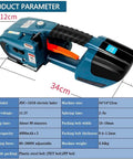 Cordless Electric Strapping Machine With Solid 4000Mah Battery delivers fast one hand auto banding for 1/2 to 5/8 inch polypro straps.