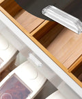 Drawer with Ten Pcs Mini Acrylic Pull Handles 2 Inch Clear Hardware For Jewelry Boxes Wood Boxes And Craft Projects