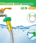 Heavy Duty 304 Stainless Steel Garden Hose 3ft Leakproof Flexible Leader Hose with 435 PSI rating and female connectors.