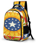 American Sunflower Flag Printed Unisex Backpack With Large Capacity, Durable Polyester Everyday Daypack, side view