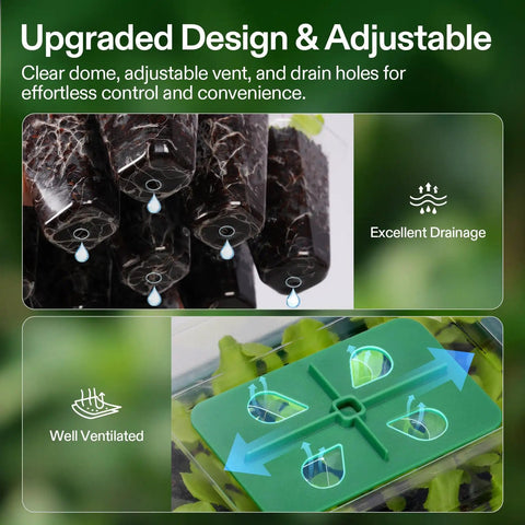 72 Cell Seed Starter Kit With 10 By 20 Inch Heat Mat And Humidity Dome Self Adjusting Dual Digital Temperature Controller Pro Grade 6 Pack Reusable Propagation Trays For Indoor Seed Germination Cloning And Plant Propagation