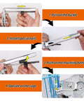 Type M Hog Nail Ring Pliers Kit With 2400 M Clips for Fence Fastening, installation steps with pliers and cage.