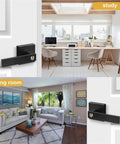 12 Piece Black Finish Passage Door Lever Set With Square Panel For Modern Interior Doors in study and living room