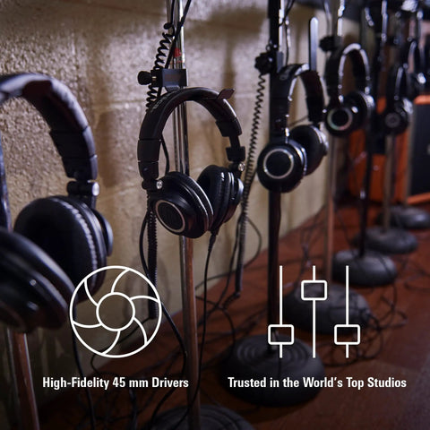 M50X Pro Studio Headphones With Detachable Cable Black Studio Grade Sound That Pros Rave About headphone lineup in studio
