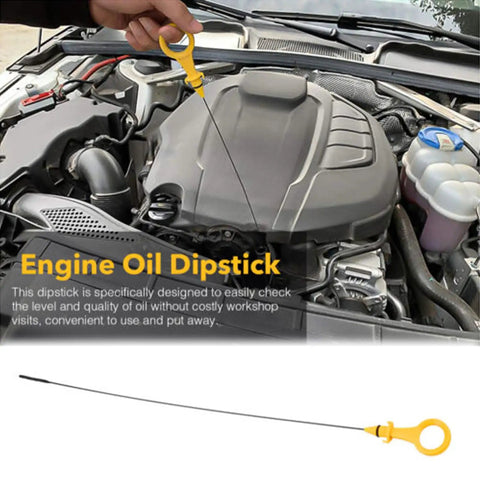 Engine Oil Level Dipstick Indicator For 2008-2013 Audi A3 2.0T in engine bay, yellow handle visible