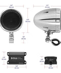 MC420B 3 Inch Motorcycle Speakers And Amplifier Sound System With Bluetooth And Class D Amplifier Weatherproof for ATV UTV