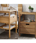 Wooden side tables with storage drawers on swivel stem caster one inch wheel zinc alloy with socket replacement for coffee tables chests of drawers nightstands and ottomans 360 lb load capacity elevates by about one point three inches wheel diameter one inch stem diameter three eighths inch