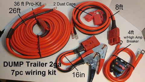 Permanent Installation 7-Piece Dump Trailer Winch Kit, Universal 36-Foot Setup, Easy To Install, Powerful Power Transfer For Heavy Loads And Towing Jobs, 7-piece wiring kit