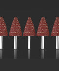 Premium 5 Pcs Cone Shaped Sanding Flap Wheels With 3mm And 6mm Shank for grinding and polishing on metal and wood.