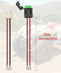 4 Pin 2 Wire Battery Wiring Harness For Dirt Quad Dune Buggy MX350 MX400 PR200 featuring fuse, 30cm wires, quad background