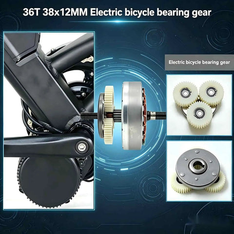 Beefy E Bike Motor Gear Set With Planetary Drive 36 Tooth Nylon Gear 38Mm Outer Diameter 12Mm Thick 8Mm Bearings