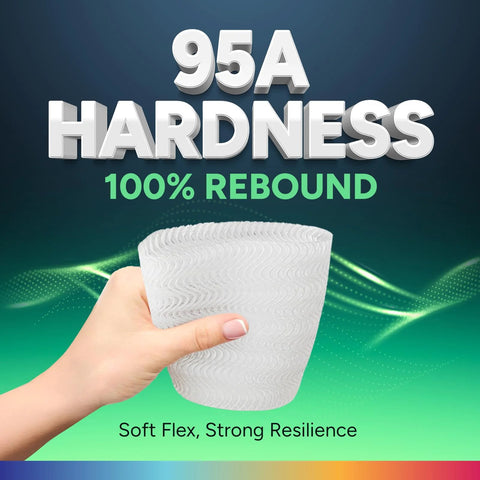 Overture TPU filament 1.75mm, 95A hardness, white spool held in hand