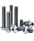 Rock Solid TC4 Titanium Round Head Hex Socket Screws M10x20mm heavy duty precision fasteners with varied lengths in a hardware pack.