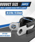 Fifty Pack Three Eighths Inch Stainless Steel Cable Clamps With Rubber Coated Cushioned Holders for Tube Pipe Wire Installations