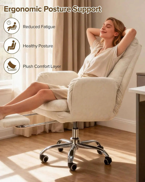 Heavy Duty Office Chair With Footrest And Flip Up Armrests Ergonomic Desk Chair For All Day Comfort Reclining Gaming Style Seat