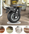 Heavy Duty Office Chair Wheels Replacement With Precision Ball Bearings Smooth Rolling Polyurethane Tires close-up on chair wheel.