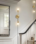 Gold Plug In Wall Sconce Two Light Bathroom Vanity Light Brass Wall Reading Light Retro Vibe Mid Century Modern Style
