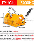 Tough As Nails Permanent Magnetic Lifter With Safety Tilt Release Slide And Ergonomic Non Slip Handle Robust Quick Lock System, 5000kg lift capacity.