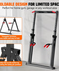 Foldable Power Tower For Pull Ups Dips And Push Ups Free Standing Multi Function Strength Training Station with safety pin detail