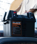 Smart Battery Box 12V Marine Case With 50A Connectors, Multi Port Power Hub for Trolling Motors, RV and Solar Panels, on vehicle