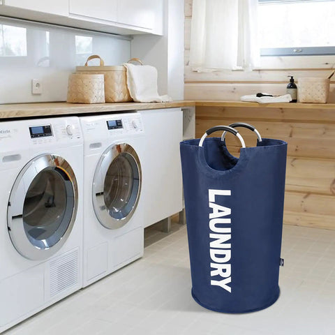 Big Ol 95L Large Collapsible Laundry Basket With Freestanding Tall Hamper Foldable Washing Bin in laundry room